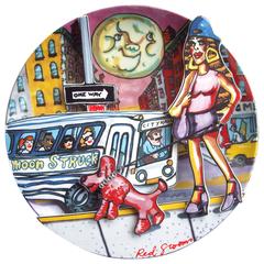 Red Grooms, 2500 Limited Edition Porcelain Plate, Titled Moonstruck, 1994 7