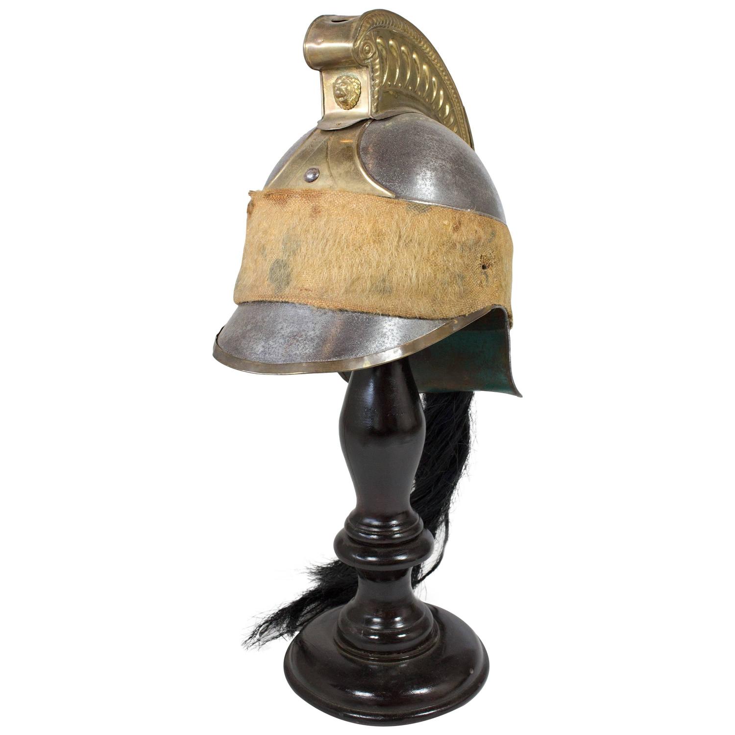 19th C. French Officer's Dragoon Helmet with Horse Hair Tail at 1stdibs