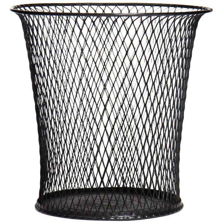 Large Moderne Cast Aluminum Waste Basket Or Trash Can For Waste Basket