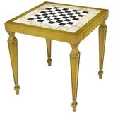 Bleached Walnut and Inlaid Marble Regency Game Table