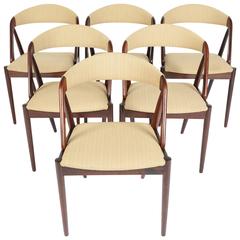 Set of Six Kai Kristiansen Dining Chairs in Rosewood