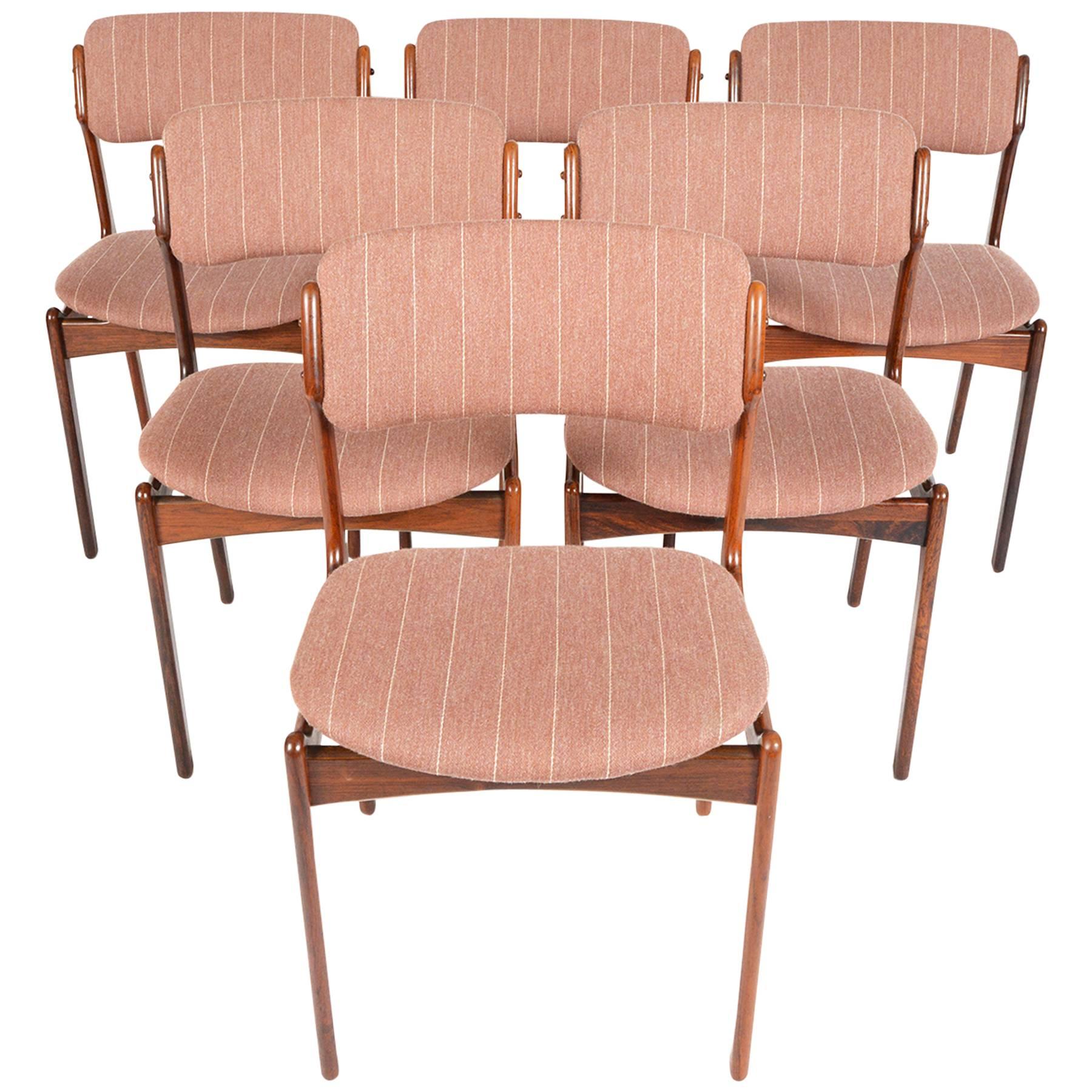 Set of Six Erik Buck Model 49 Dining Chairs in Rosewood 