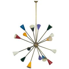 Multicolored Sputnik Chandelier, Mid-Century Modern, Italy