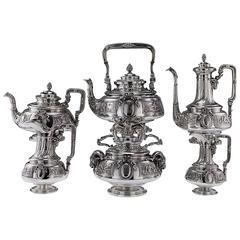 Antique 20th Century French Solid Silver Six-Piece Tea and Coffee Set, Paris