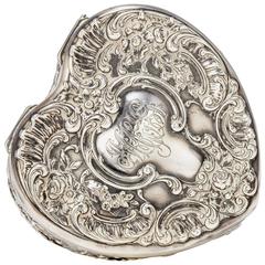 Sterling Silver Hinged Lid Heart Box
