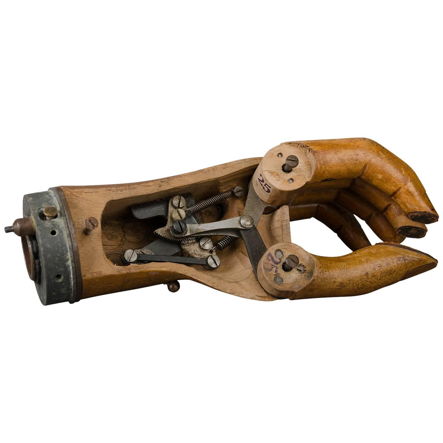 Hand Prosthesis with Mechanical Joint, circa1920