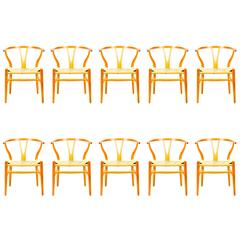 Ten Wishbone Chairs in Original Condition 2