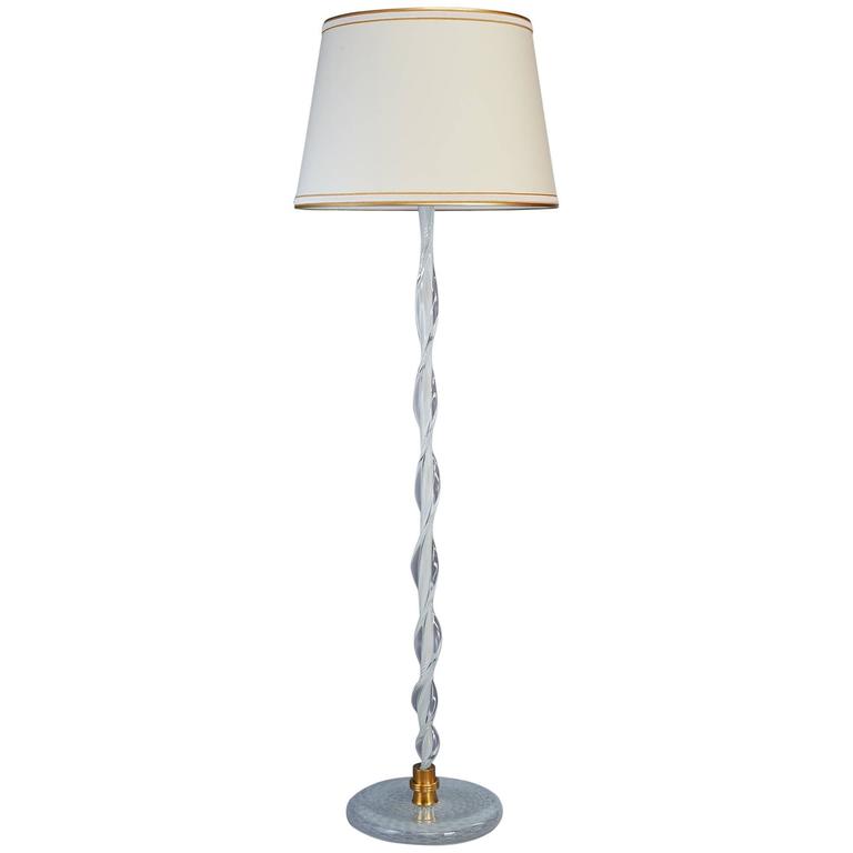 Important Murano Glass Floor Lamp Attributed To Venini Italy Ca 1950