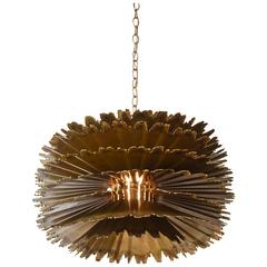 Large Brutalist Orb Chandelier by T.A. Greene for Feldman Lighting