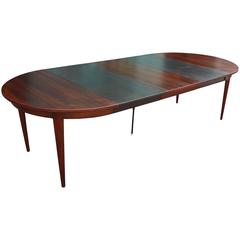 Mid Century Modern Omann Jun Rosewood Dining Table with Ebonized Leaves