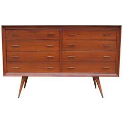 Argentinian Eight-Drawer Dresser with Aged Brass Hardware