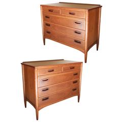 Vintage Pair of Vanleigh Midcentury Mahogany Dressers