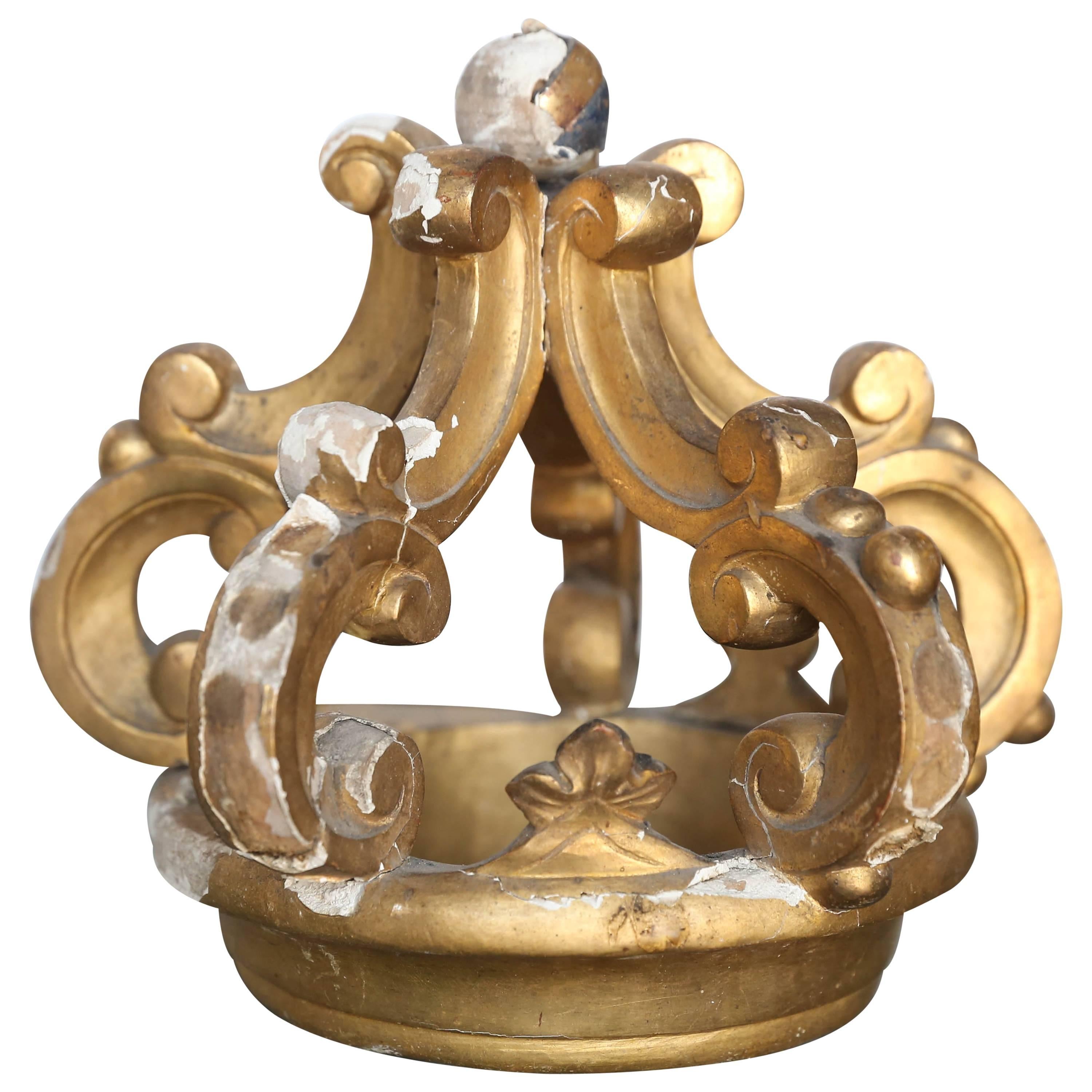 19th Century Italian Gold Gilt Crown