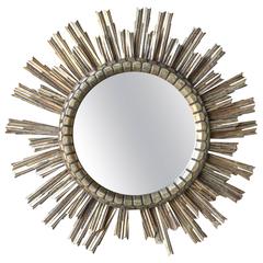 1900s Mirrored Sunburst with Giltwood