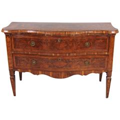 Italian Neoclassical Inlaid Serpentine Two-Drawer Commode