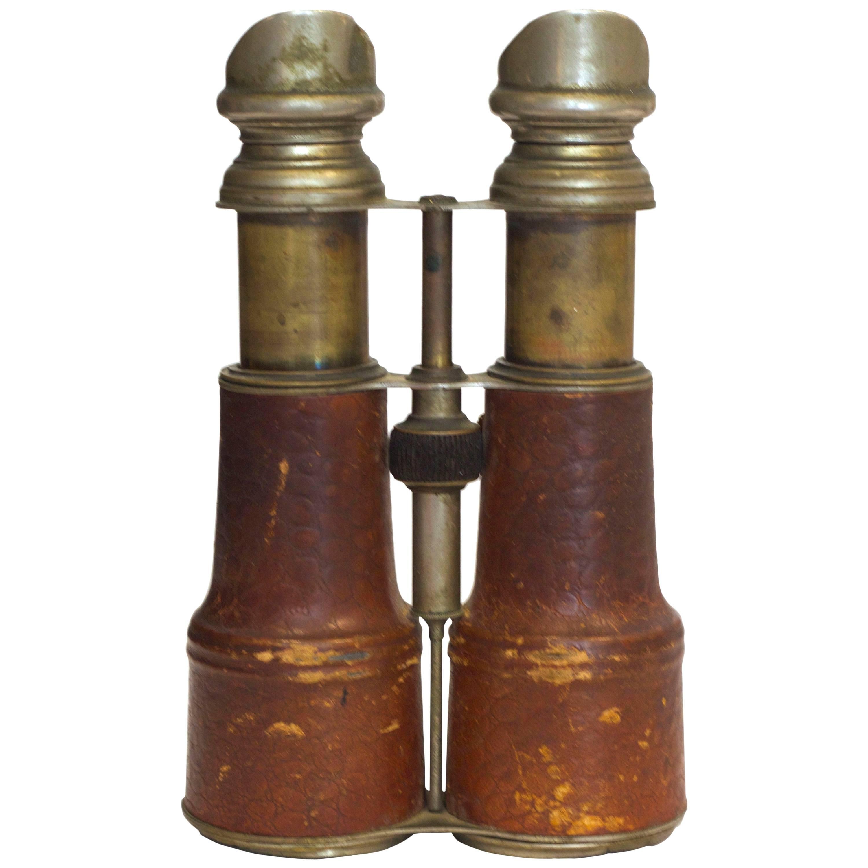 Early 20th c. Leather and Brass Binoculars