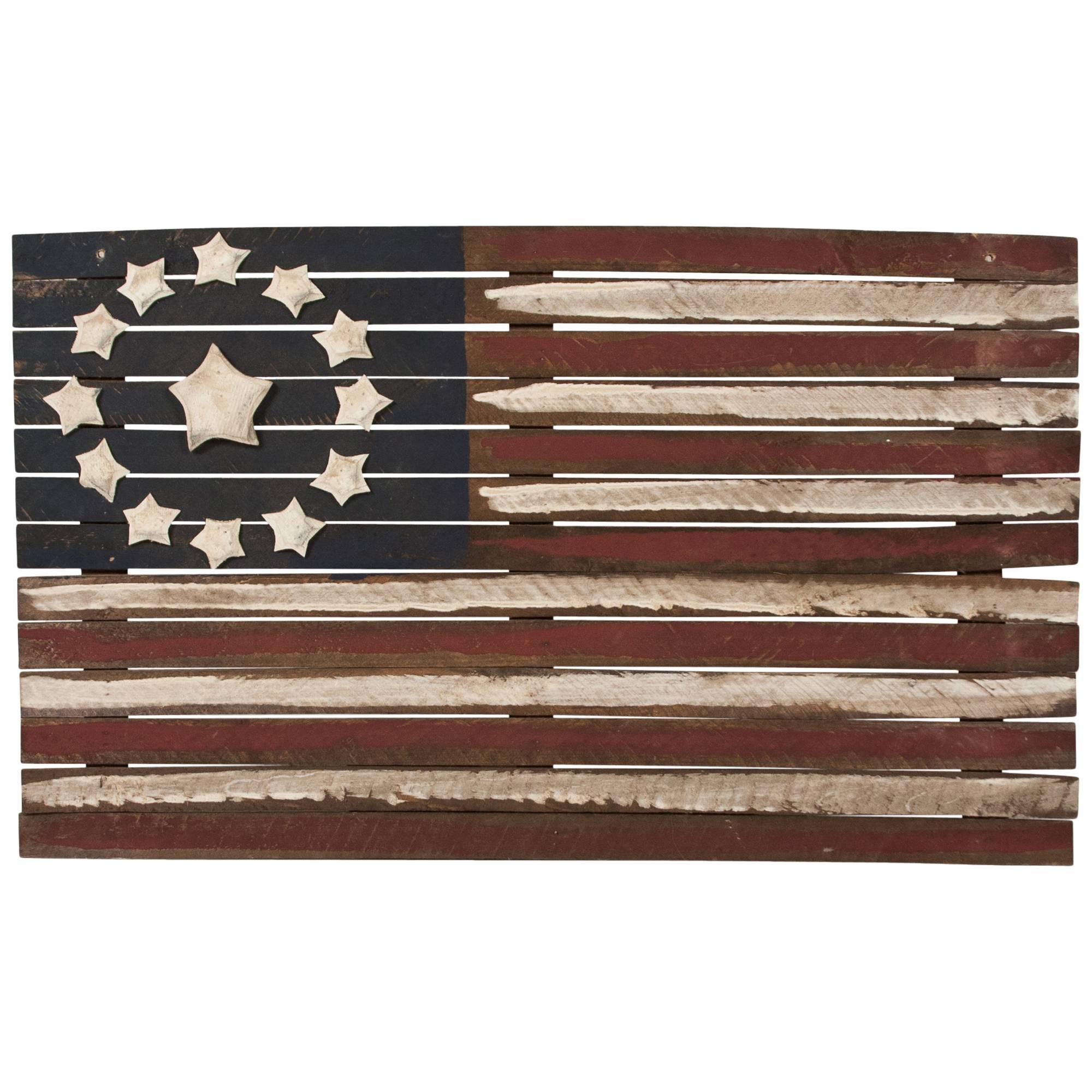 Folk Art American Flag For Sale