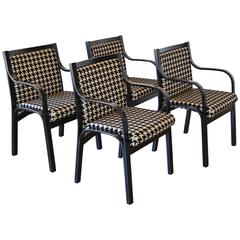 Italian Poltrona Frau Modern Armchairs Set of Four