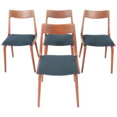 Set of Four Erik Christensen Boomerang Dining Chairs in Teak 