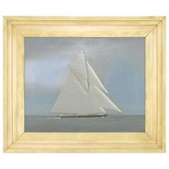 Used Cape Cod School Painting of a Racing Yacht, circa 1930s