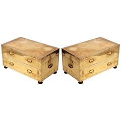 Pair of Brass Chests by Sarreid