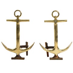Pair of Anchor Andirons by Puritan