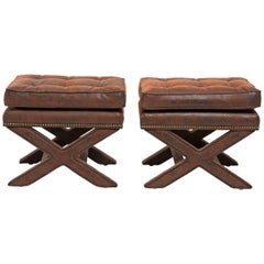 Pair of Billy Baldwin Style X-Benches