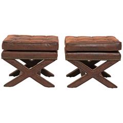 Pair of Billy Baldwin Style X-Benches 10