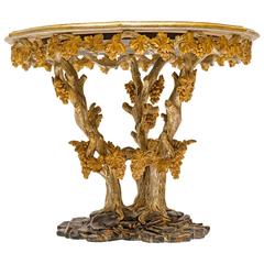 Pair of Italian Carved Wooden Tree Tables