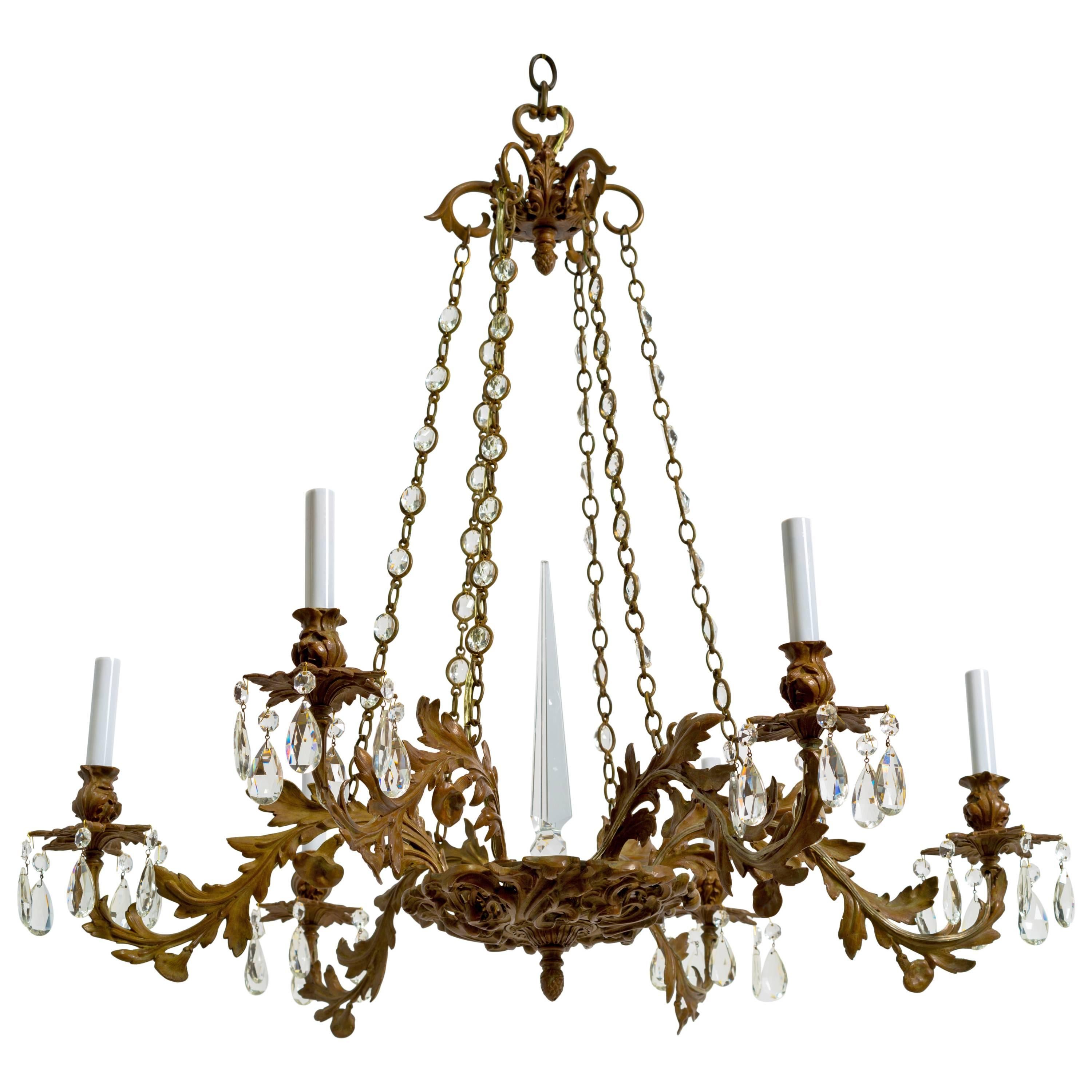 Late 19th Century Cast Bronze Chandelier