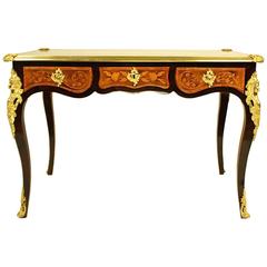 A 19th Century Gilt Bronze Mounted Marquetry Bureau Plat or Desk 10
