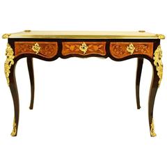 A 19th Century Gilt Bronze Mounted Marquetry Bureau Plat or Desk 