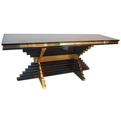 Rare 1970s Console Table by Alain Delon for Maison Jansen