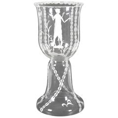 Wiener Werkstätte Etched Glass Cup by Dagobert Peche and Mathilde Flogl, 1920s