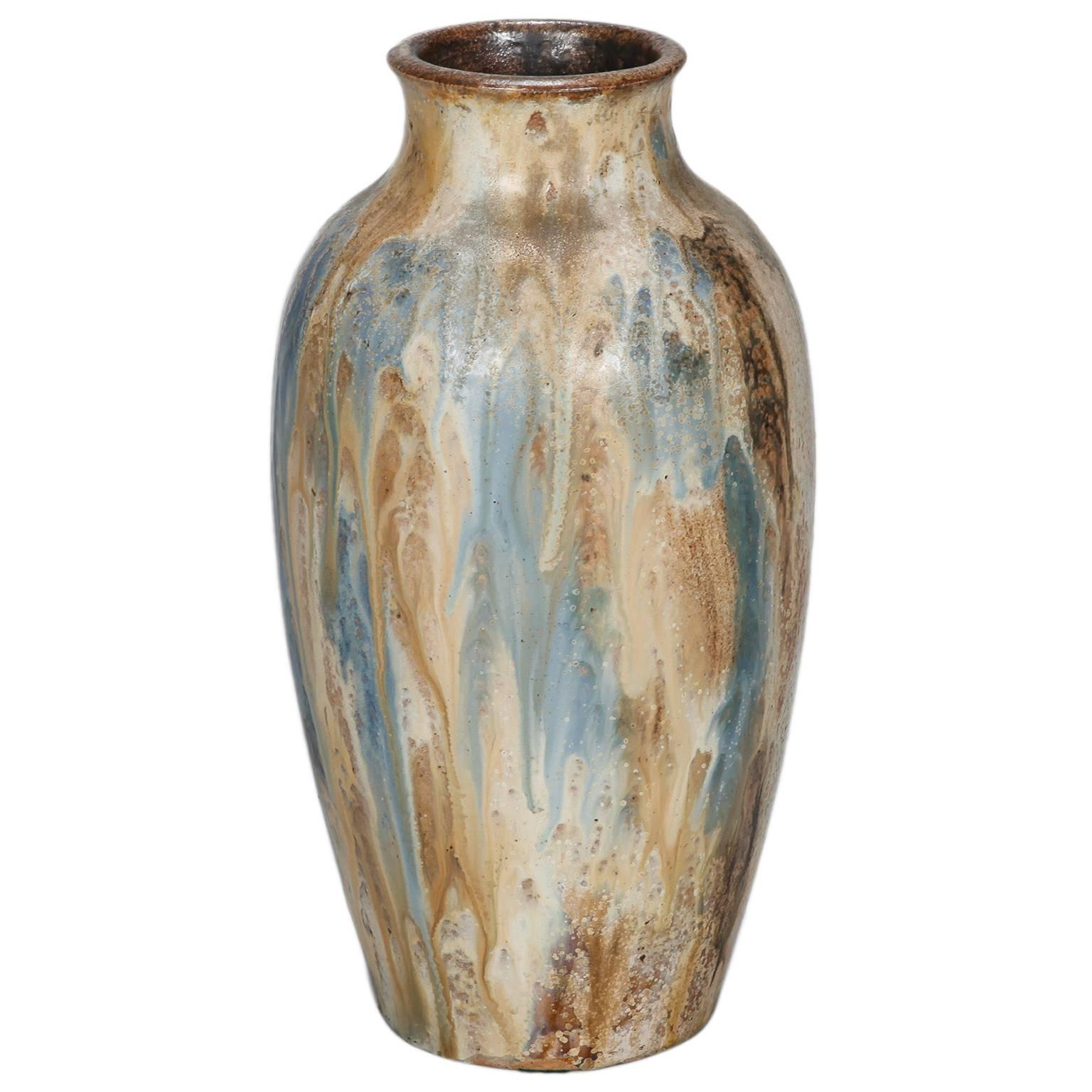 Large Signed Edgar Aubry Art Pottery Ceramic Vase 