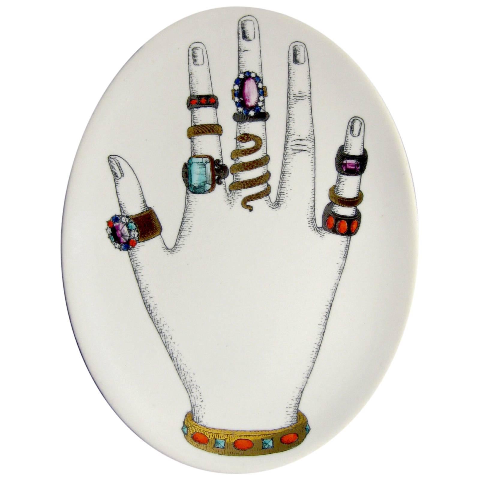 Vintage Piero Fornasetti Dish with Hand and Rings
