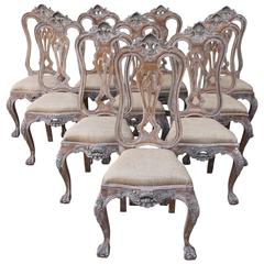 Set of Ten Carved Dining Chairs, circa 1900