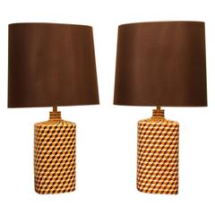 Pair of Ceramic Table Lamps, France circa 1970 11
