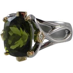“The Volcano’s Gift” Fine Peridot and 18-Karat White Gold Ring 8