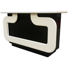 Vintage Outstanding Black and Ivory Lacquer Dry Bar