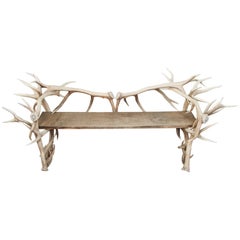 Magnificent Elk Antler Bench