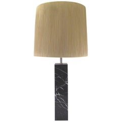 Monolithic Marble Table Lamp by Nessen Studios with Original Shade, circa 1960s 