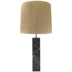 Monolithic Marble Table Lamp by Nessen Studios with Original Shade, circa 1960s 9
