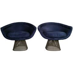 Pair of Warren Platner Bronze Lounge Chairs for Knoll