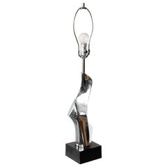 Mirrored Chrome Amorphous Table Lamp by Laurel