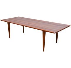 Mikael Laursen Solid Teak Coffee Table, Attributed to Hans Wegner
