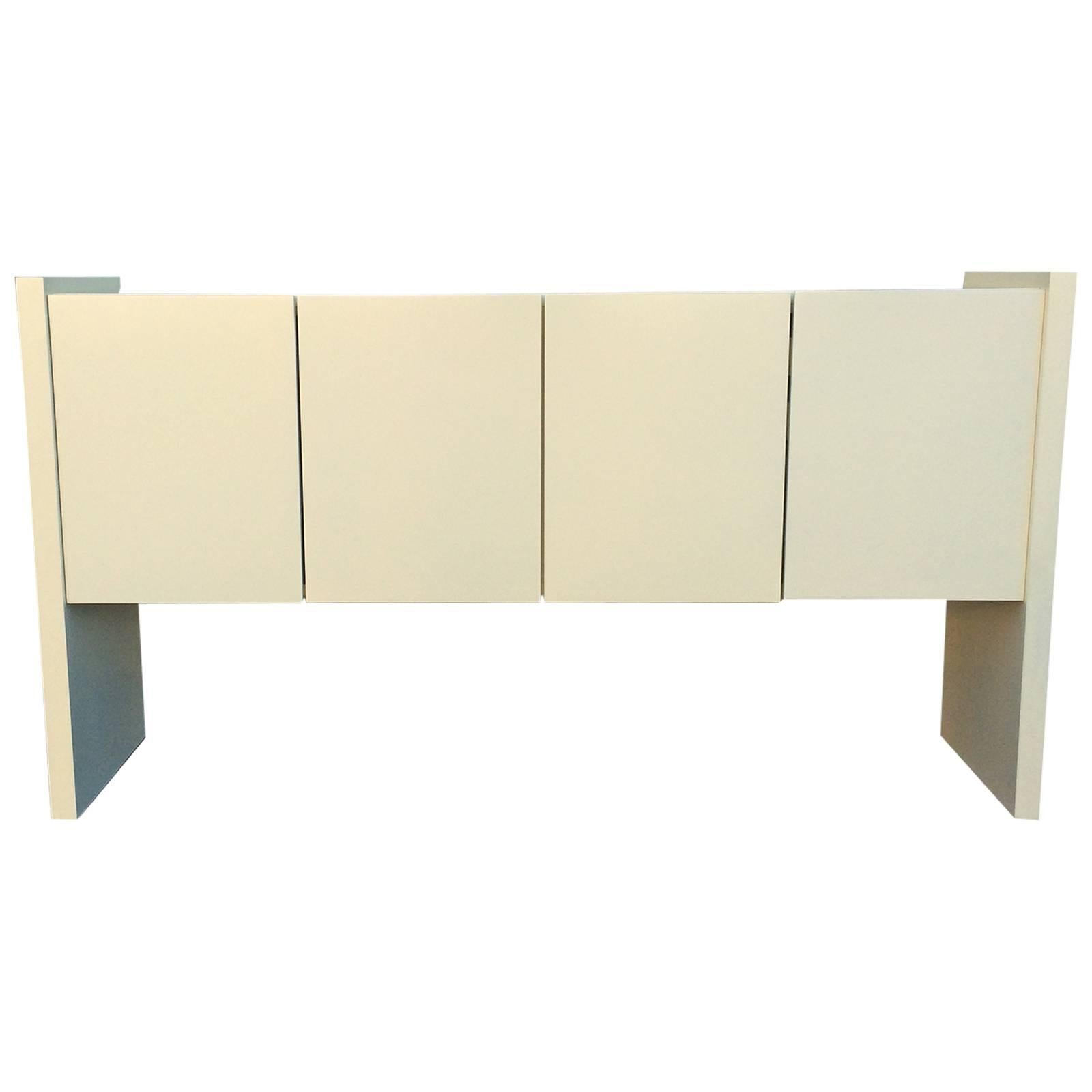 Cream Lacquered Console by Milo Baughman for Thayer Coggin