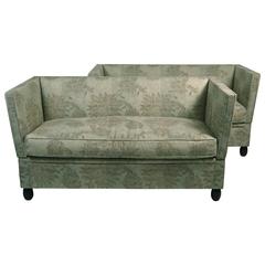 Vintage Pair of Small Knole Sofas, 57" Long