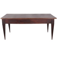 Rustic Italian Farm/Work Table with Tapered Pointed Legs