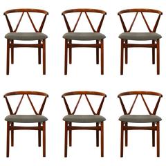 Set of Six Vintage Rosewood Dining Chairs by Henning Kjærnulf